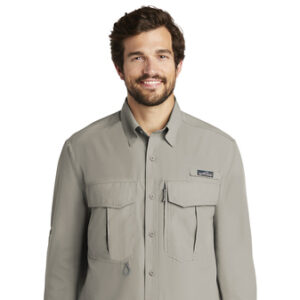 Eddie Bauer EB602 Mens Boulder Performance Fishing Moisture Wicking Short  Sleeve Button Down Shirt w/ Double Pockets —